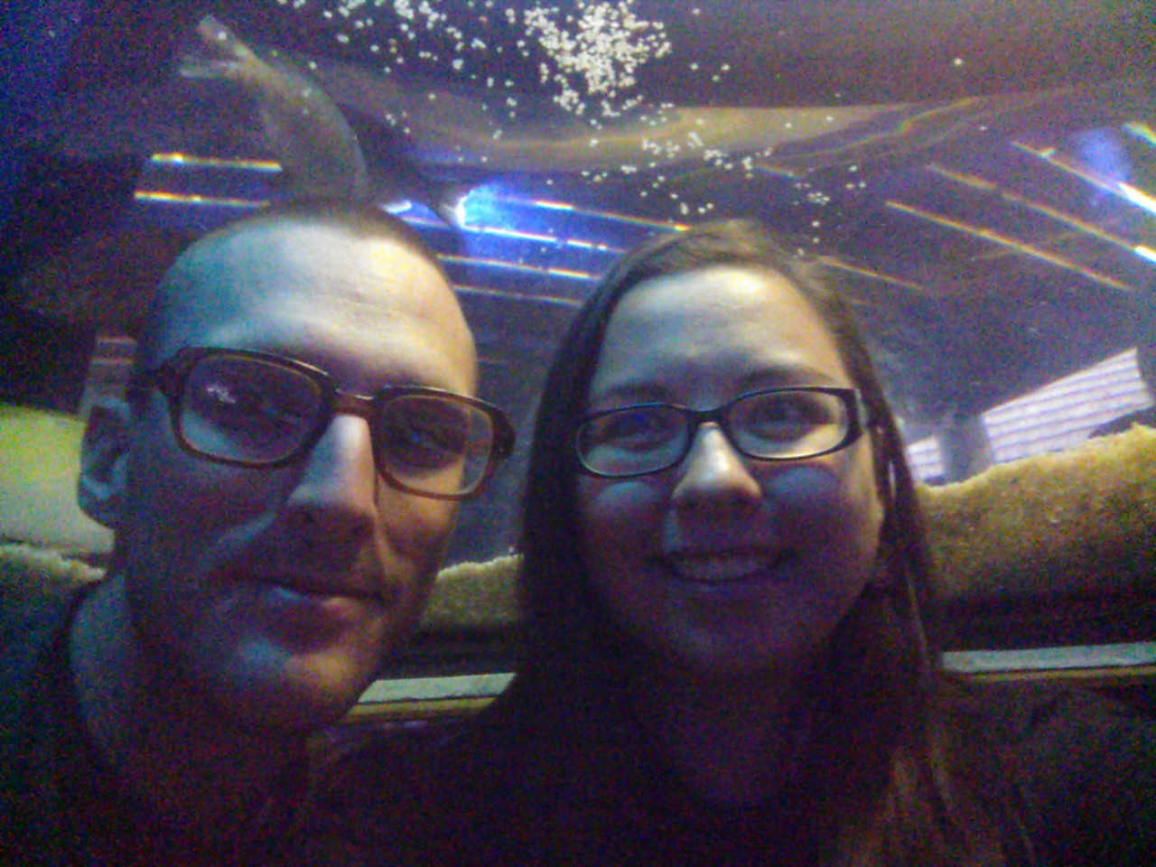 Us in this little bubble at a fishtank in Denver:)He has work tomorrow and Friday