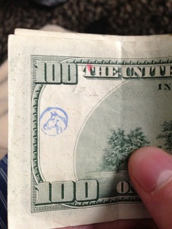 neongenesisevangaylion:  xsammypants:  mitunas-choice-rump:  neongenesisevangaylion:  tbch:  neongenesisevangaylion:  why does this dollar bill have a horse stamp  FUN FACT: I found this out while working my many years in retail. I once had a customer