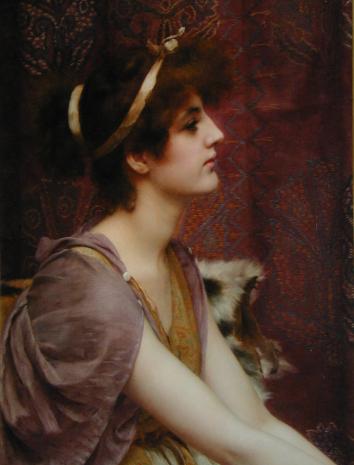 didoofcarthage:A Classical Beauty by John William Godward1892oil on canvasprivate collection