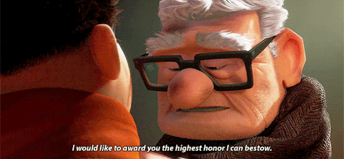 pixarsource:Russell, for assisting the elderly and for performing above and beyond the call of duty…