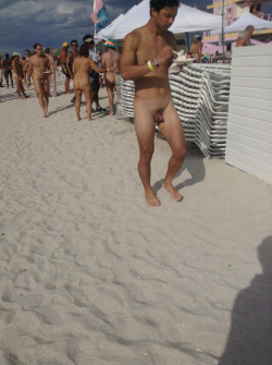 thatshotguys:  At the nude beach.