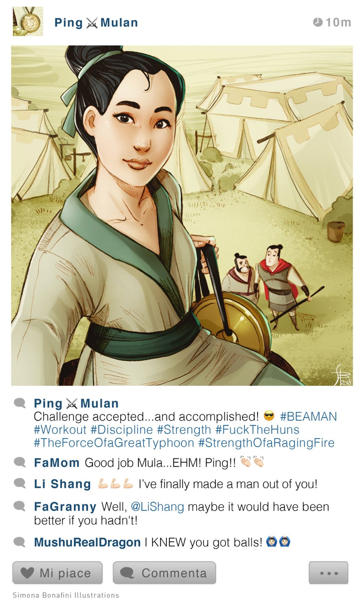 花木蘭 — Mulan Instagram fanart by Simona Bonafini