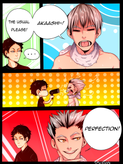 smaskvxn:  another random ass comic „about bokuto’s hair this time