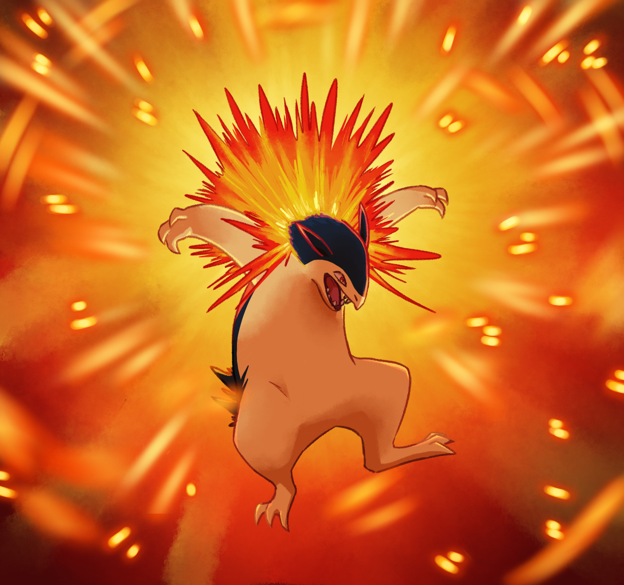 All0412  Twitterren Pokémon Mobile Wallpaper Typhlosion Fanart Shiny  Johto httpstco4iEjKLCwcZ  Twitter