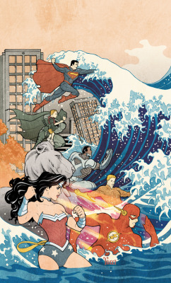 ohmygil:  westcoastavengers:  Justice League by Billy Tucci  I just appreciate this because everyone’s idea of trying to stop a tsunami is punching it with the exception of Batman, who wants to sacrifice a small child to satiate the sea god’s anger.