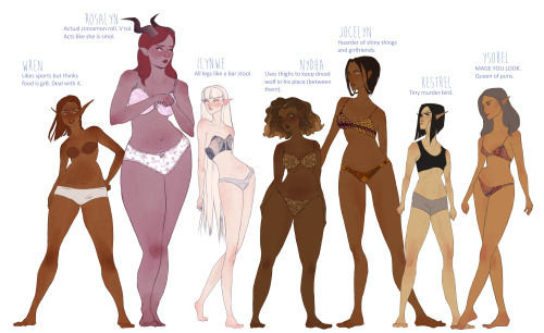 DA Character Reference Chart: aka. ‘Underwear I would like to own’Left to right: El
