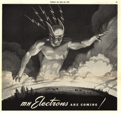 Electrons Are Coming!  – Minneapolis-Honeywell advert detail, Collier’s Magazine, 24 July 1943.