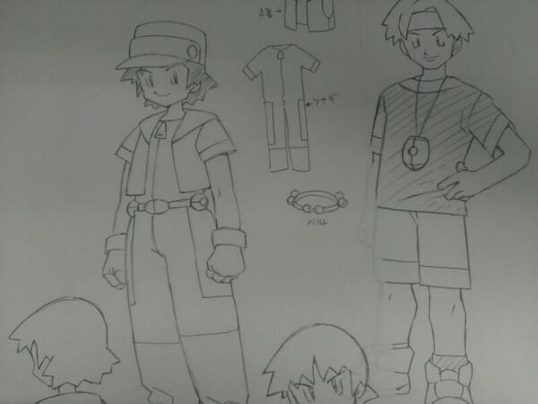 pokemon-global-academy:  Ken Sugimori tweets Hiroshi (Ritchie) and Kenji (Tracey