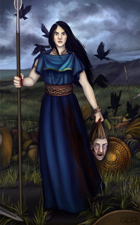 gracedpalmer:The Morrighan:Also called Morrigu, she is an Irish goddess associated with fate and dea