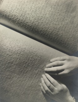 poboh: Reading Braille, ca 1936, Roy Pinney.