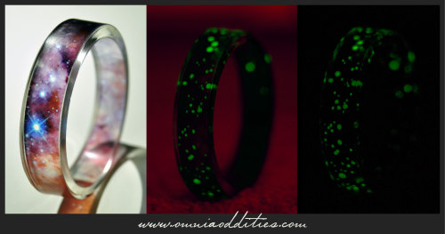 &ldquo;The Astronomer&rdquo; - resin bangles with glowing stars.Now available at Omnia Oddities by O