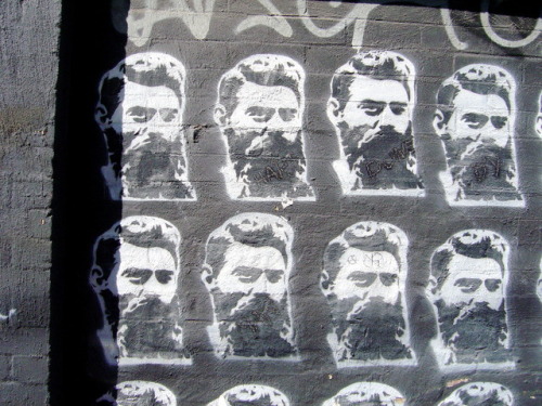Graffiti depicting iconic Irish Australian outlaw Ned Kelly. On the 11th of November 1880 he was exe