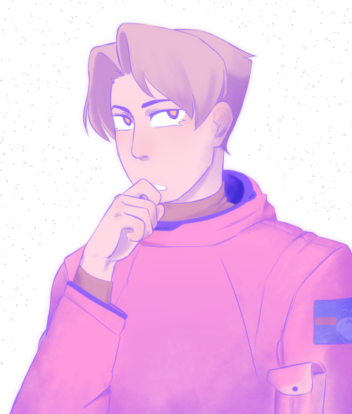 dailyedgeworth:today, edgeworth in a pink spacesuit for no reason whatsoever :)