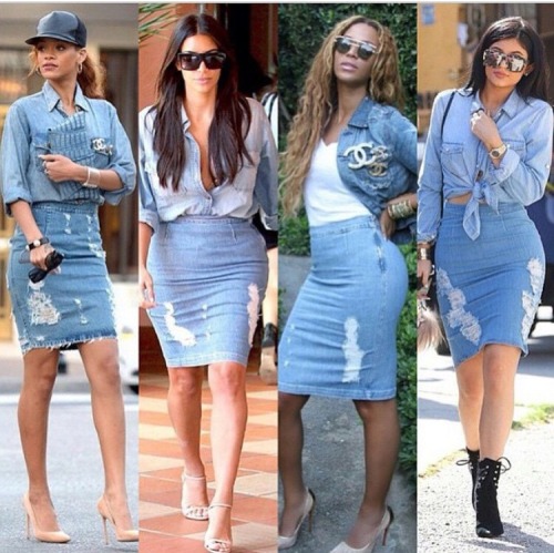 nickisverseinmonster:  be-blackstar:gold-kushkloudz:Who wore it better??  honestly, they both look good   ^^