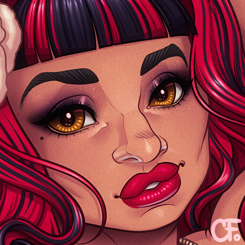 gunkiss:  Character Design commission for Gothfox.com This is gonna be a banner for her shop. She se