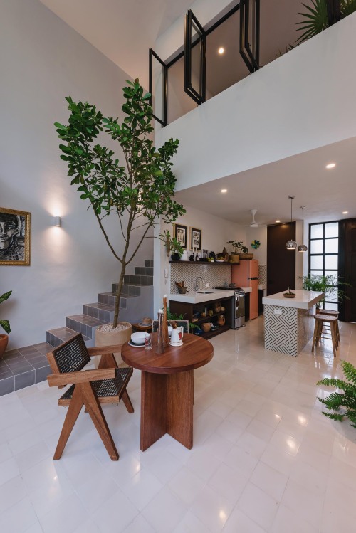 utwo:   Casa HANNAH,a modern home with a white exterior that hides a tropical paradise.© Tamara Uribe 