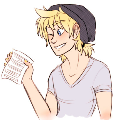 some sort of college music student len  ??? i jus wanted to draw banana hair in a hat
