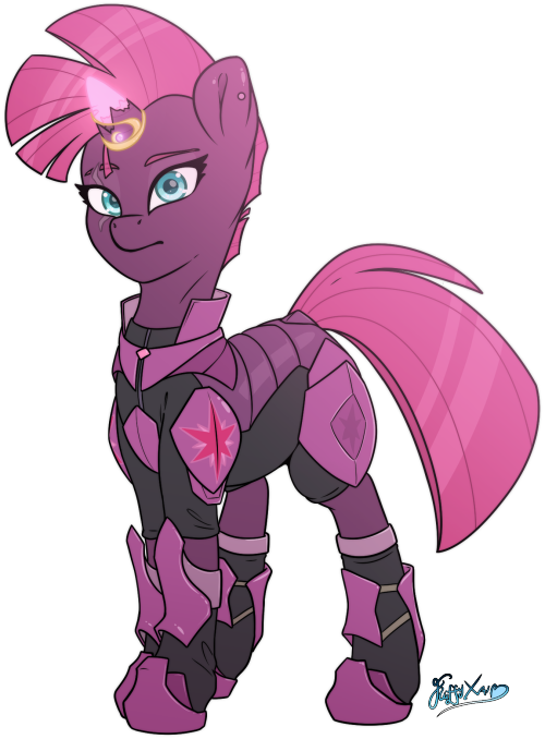 fluffyxai:A bunch of my friends in the MLPDrawingSchool discord were talkin’ Tempest and I realised I hadn’t done a full body design from this picture https:// www. deviantart. com/fluffyxai/art/Comrades-730432336This is my design for Tempest in a