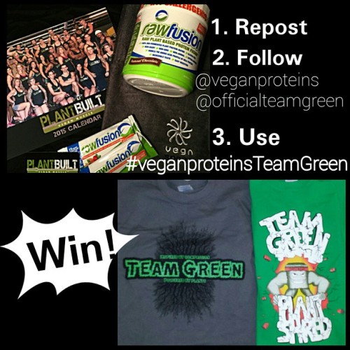 Win all kinds of goodies from @veganproteins &amp; @officialteamgreen.  1. Repost this image 2. 