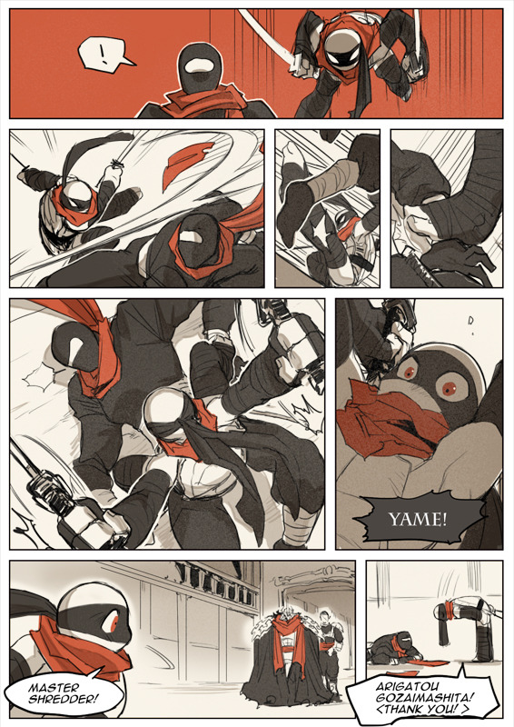 zibanitu6969:       TMNT fancomic “Dimension M Red and Black”#7 page 6-9/9 *Previously