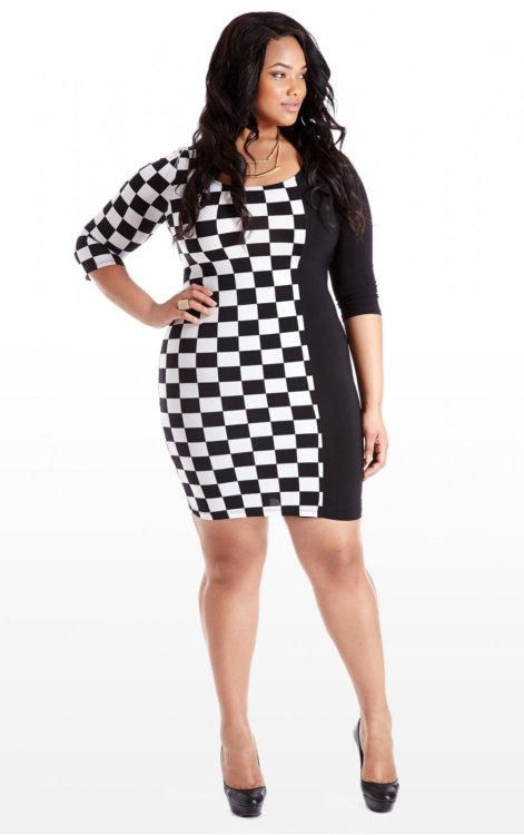 plussizeebony: Anita Marshall in My Good Side Checker Dress Oh boy!