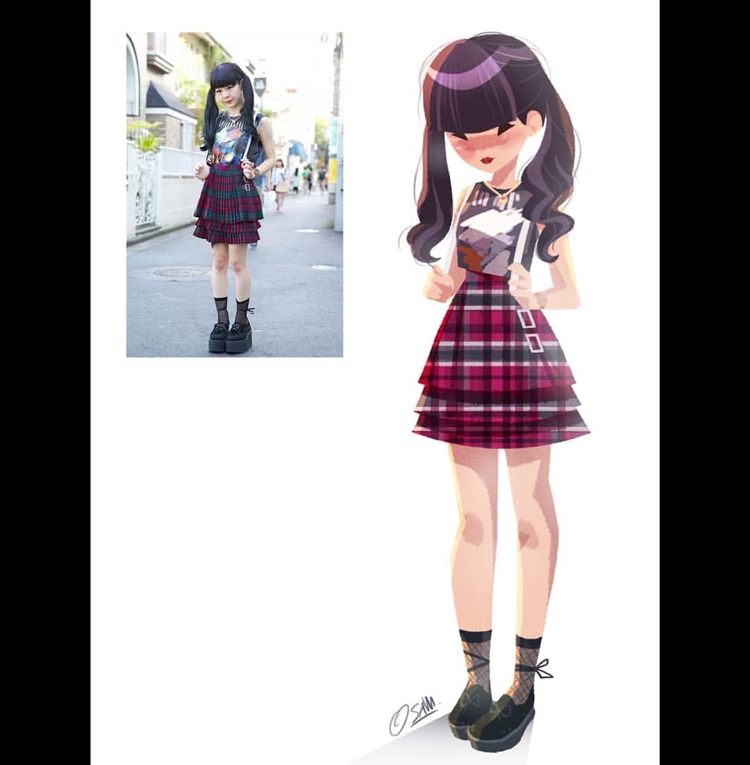 violet1202:Another simple fashion study piece for today~ found this cute reference