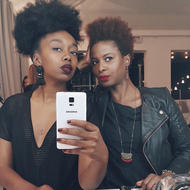 blackgirlsofparis:  Dark and lovely press conference, Paris. Two french black beauties