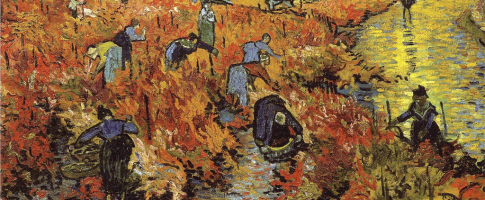 The Red Vineyard at Arles,(Detail) -  Vincent van Gogh  c.1888                 Dutch 1853-1890   