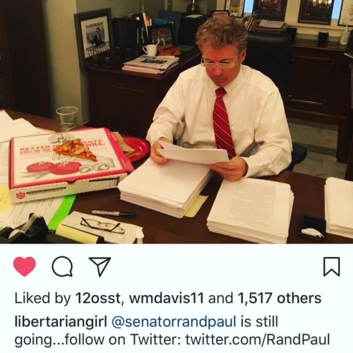 Actually reading it. Should be #requiredreading for #congress but again #randpaul stands alone
