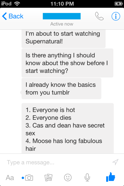 fandoms-are-my-one-true-love:I got home to these messages. Apparently my friend started watching Sup