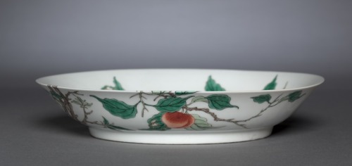 Dish with Bird on Peach Branch, 1662-1722, Cleveland Museum of Art: Chinese ArtSize: Diameter: 20.7 