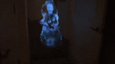 adultwednesdayadams:sixpenceee:This dude pranked his sleeping girlfriend by using a hologram ghost. 