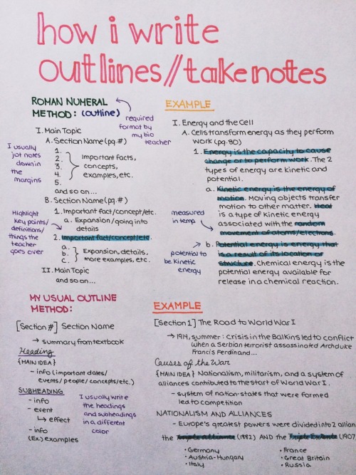 cw0630:  How I write outlines/take notes, for those of you that were asking :)