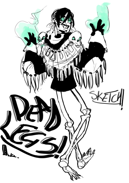 SUUUUPPPPERRRR Quick sketch to get me started @o@.Her name is DeadLegs, and sheee beee a Necromancee