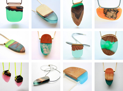 bestof-etsy:Britta Boeckmann Merges Resin And Discarded Wood Fragments To Create Beautiful Jewelry M
