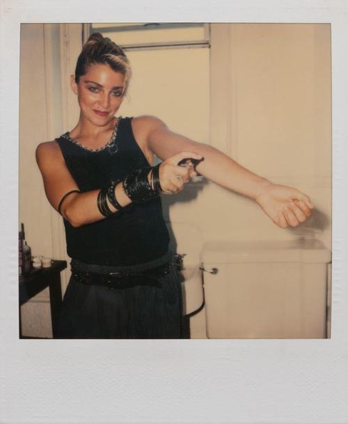 twixnmix:  Madonna Polaroids by Richard Corman, 1983.In June 1983, 24 year old Madonna was rising on the club charts with singles Everybody and Burning Up. Photographer Richard Corman captured pre-fame Madonna at home one month before the release of her