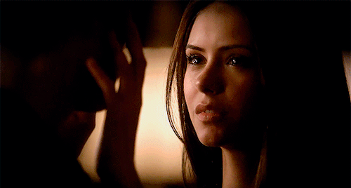 eizagonzalezs:caresses a day: elena caresses stefan’s cheek, letting him know to her his vamp side i