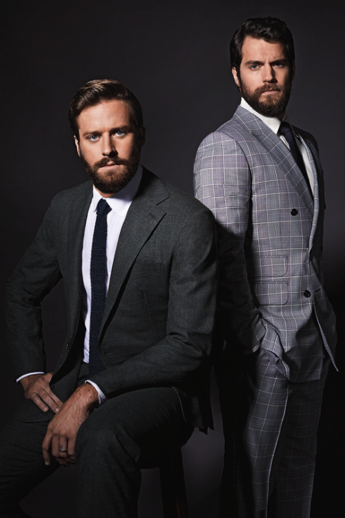 Armie Hammer and Henry Cavill pose for ‘The Man from U.N.C.L.E.’ Promotional Portrait Session by Lor
