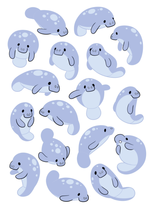 stutterhug:Always More Manatees.Was attempting to do some simple designs for stickers or t-shirt pat