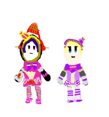 metis is dressed up as cure wonderful, while aigis is dressed up as cure friendy