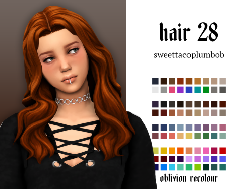 evoxyr: hairs 27 &amp; 28 by @sweettacoplumbob ☽  compatible with ah00b’s karley ombre accessory (