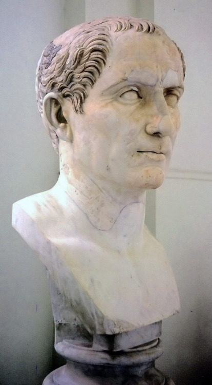 A (heavily restored) bust of Julius Caesar (100-44 BCE).  Now in the National Archaeological Museum,