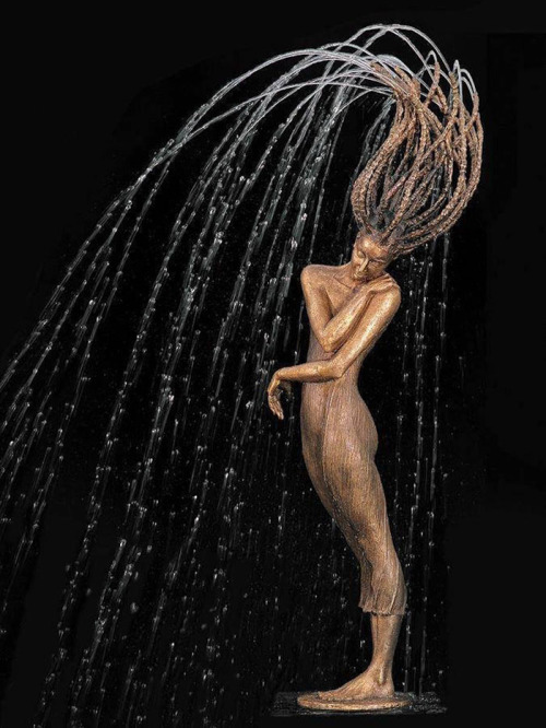 thedesigndome:  Bronze Fountains Statuses Completed And Brought To Life With Water Polish sculptor Malgorzata Chodakowska creates stunning lifelike bronze fountain statues which magically come to life with the addition of water.  Keep reading 