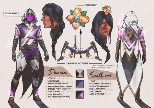 A Beautiful Refsheet By @ninerivens Of My Hunter, Damian, And His Ghost, Sunflower!
