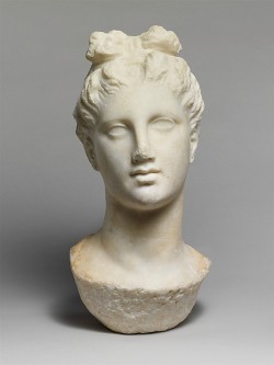 ancientpeoples:  Marble head of a young woman 