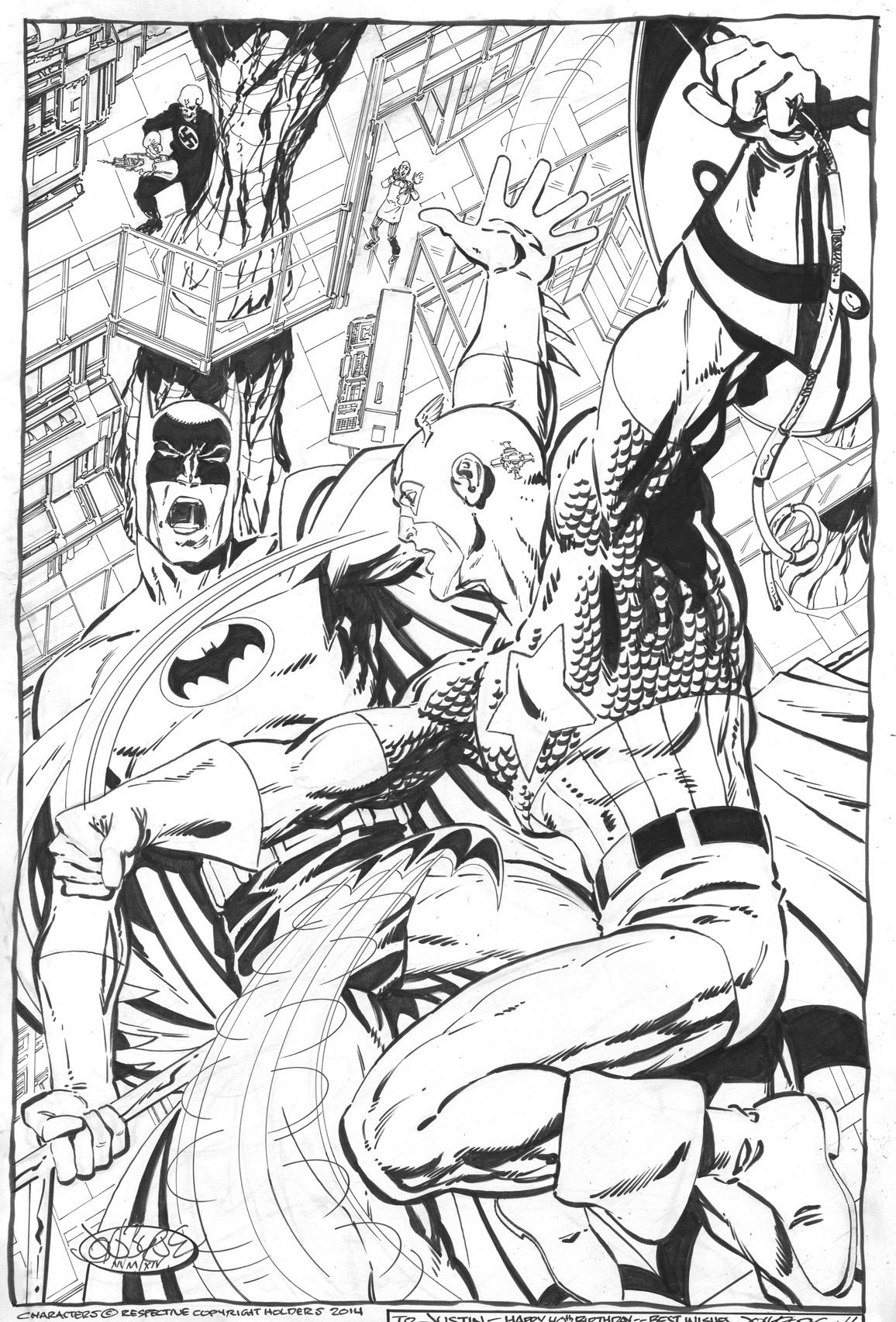 John Byrne Draws... — Batman Vs Captain America commission by John...