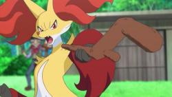 pokemon-global-academy:  Delphox looking hella awesome in the anime! 