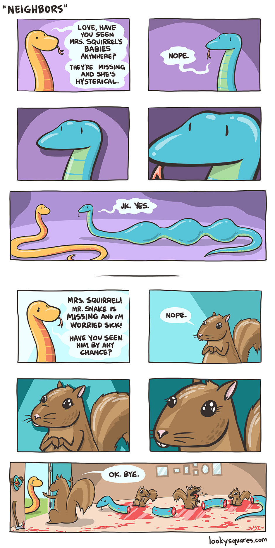 lookysquarescomics:
“((psst)) mr. snake, your axe-hole is showing.
”
happy mamas day!