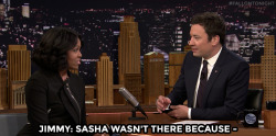 virgoassbitch: caliphorniaqueen:   ibadbitch:   fallontonight:  First Lady Michelle Obama explains why Sasha had to stay in DC during her dad’s final presidential speech.  You can say goodbye later lmaooo   lmfao this woman is a national treasure  