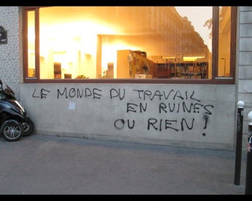 Some Paris graffiti from mayday 2016:“Neither cops – Nor prophets”“Even if God existed it would be n